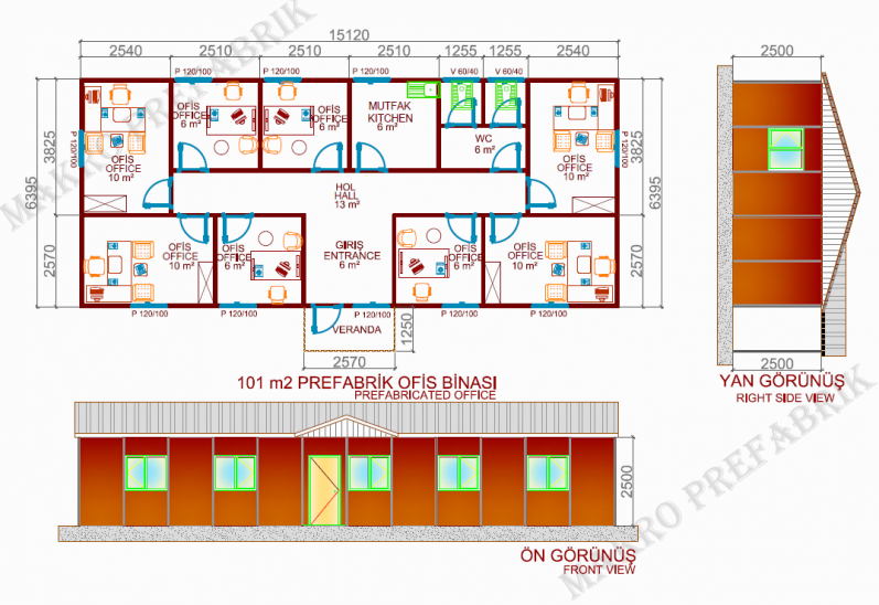 101m² Prefabrik Ofis