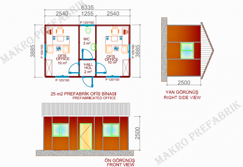 25m² Prefabrik Ofis